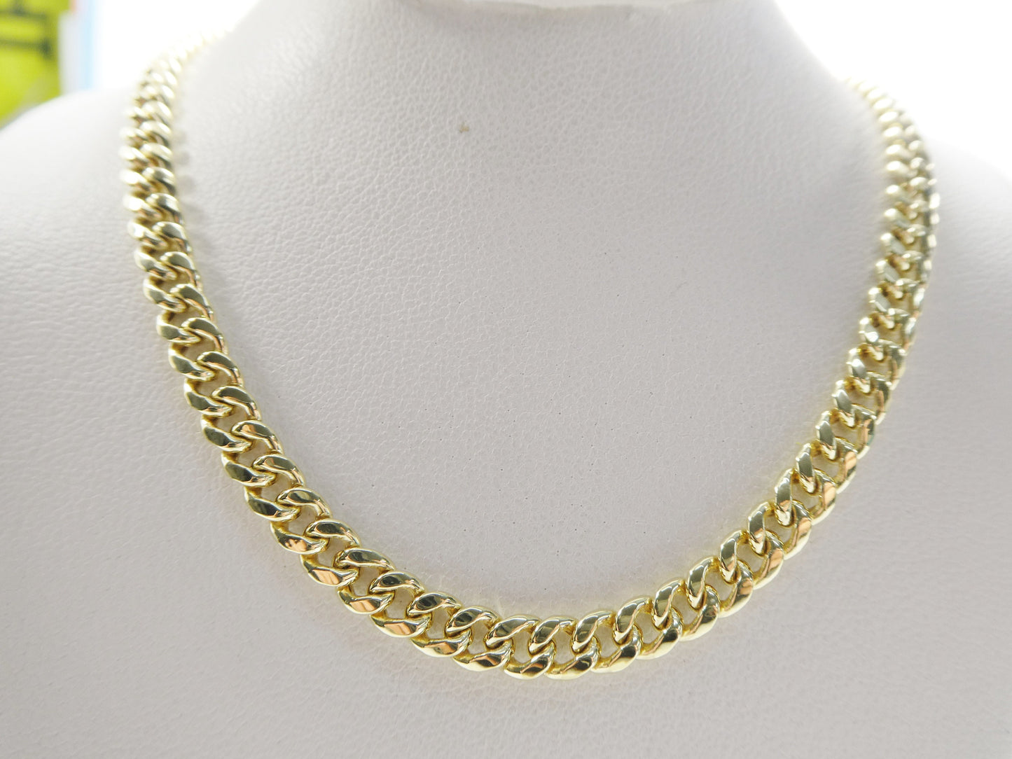 real 10k solid yellow gold 5mm curb link chain necklace