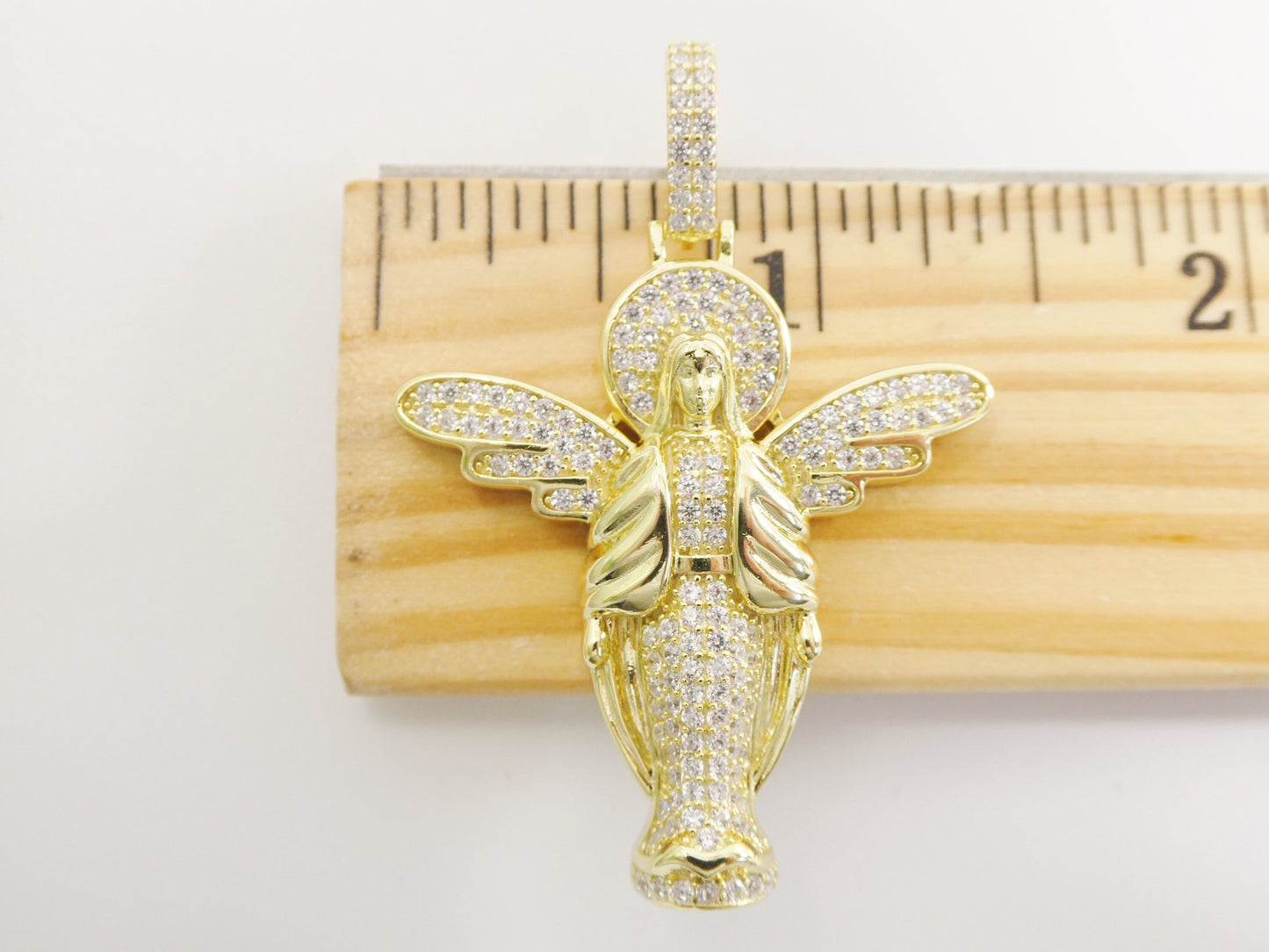 real 925 sterling silver large angel guardian medallion pendent