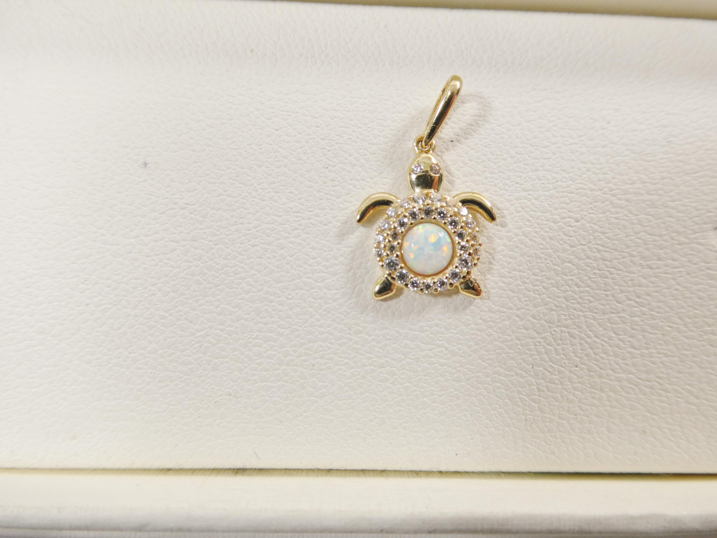 14k real solid yellow gold turtle pendent and rope necklace