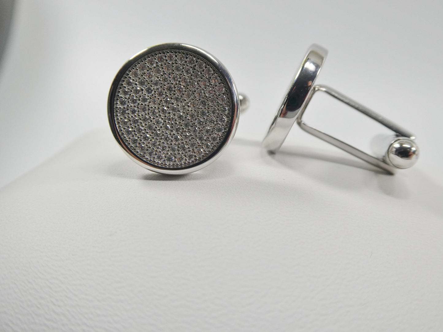 real 925 sterling silver micro fave full stone setting cufflinks