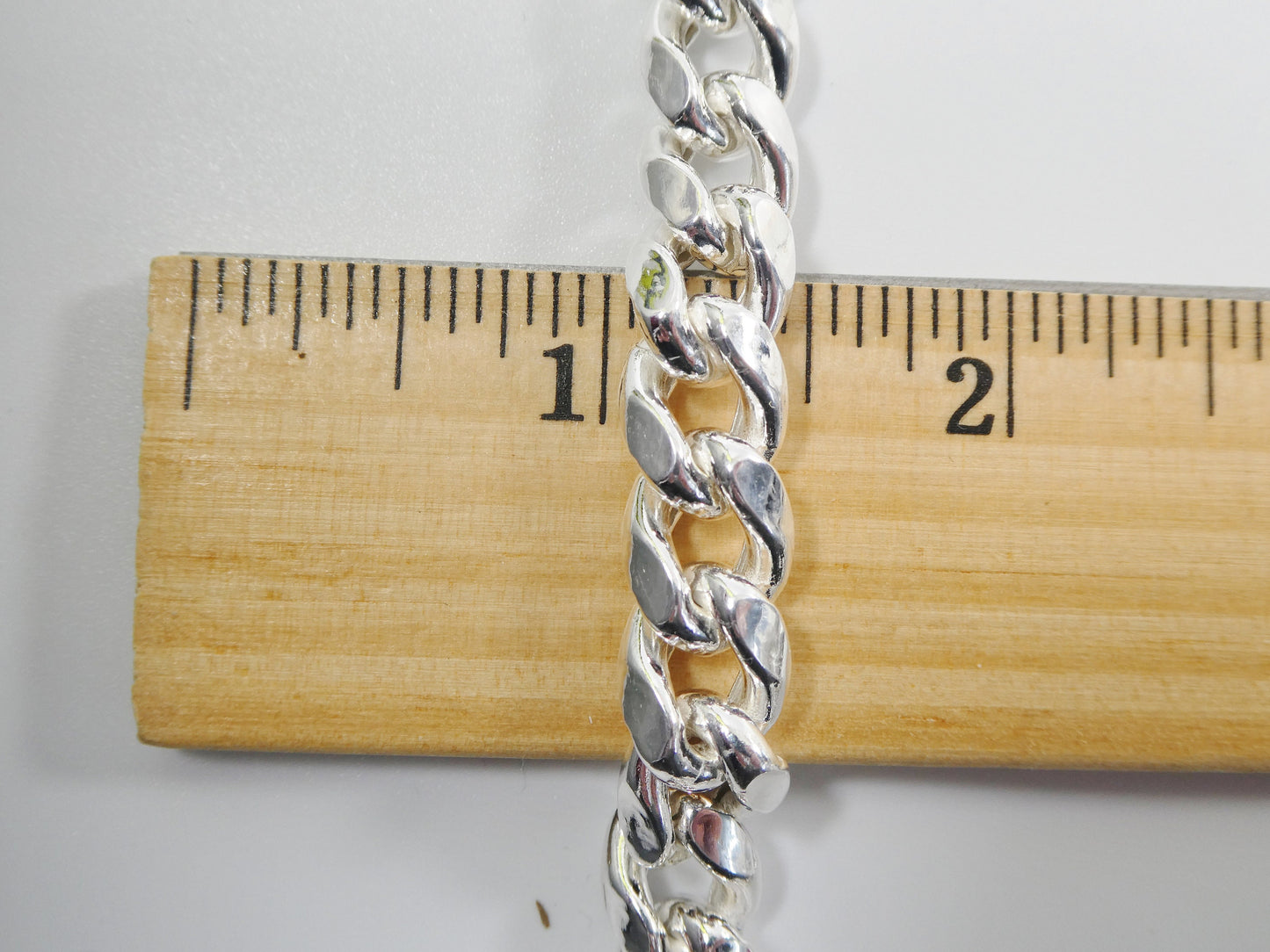 real 10mm 26 INCH 925 sterling silver men SEMI SOLID Miami link chain box lock clasp