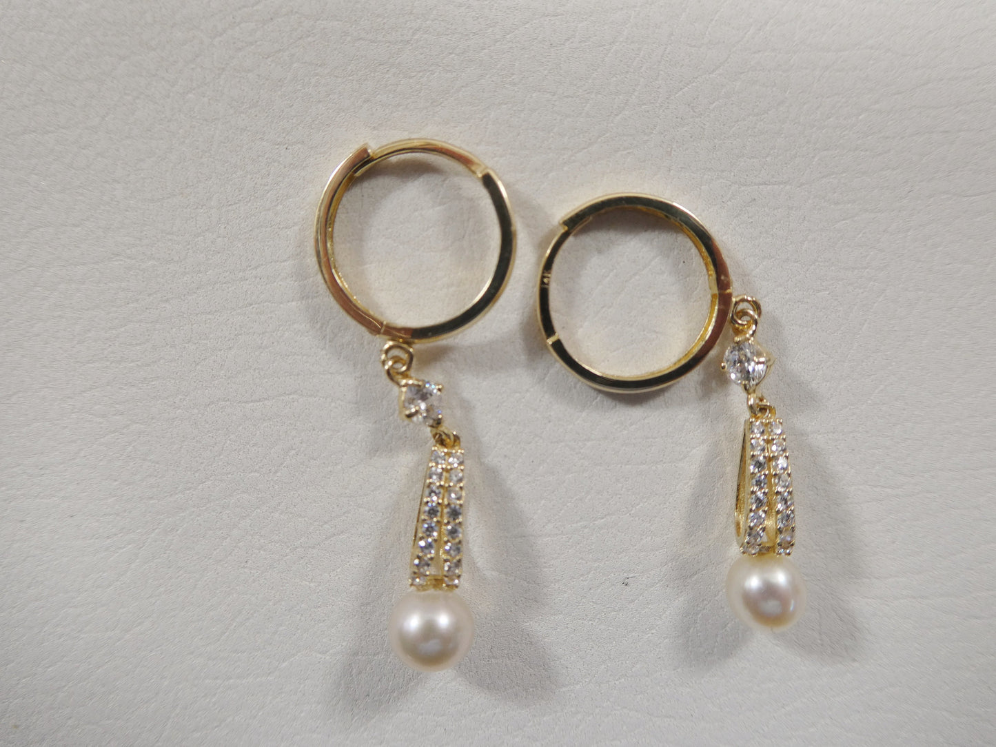 14k real solid yellow gold dropping real water fresh pearl earring