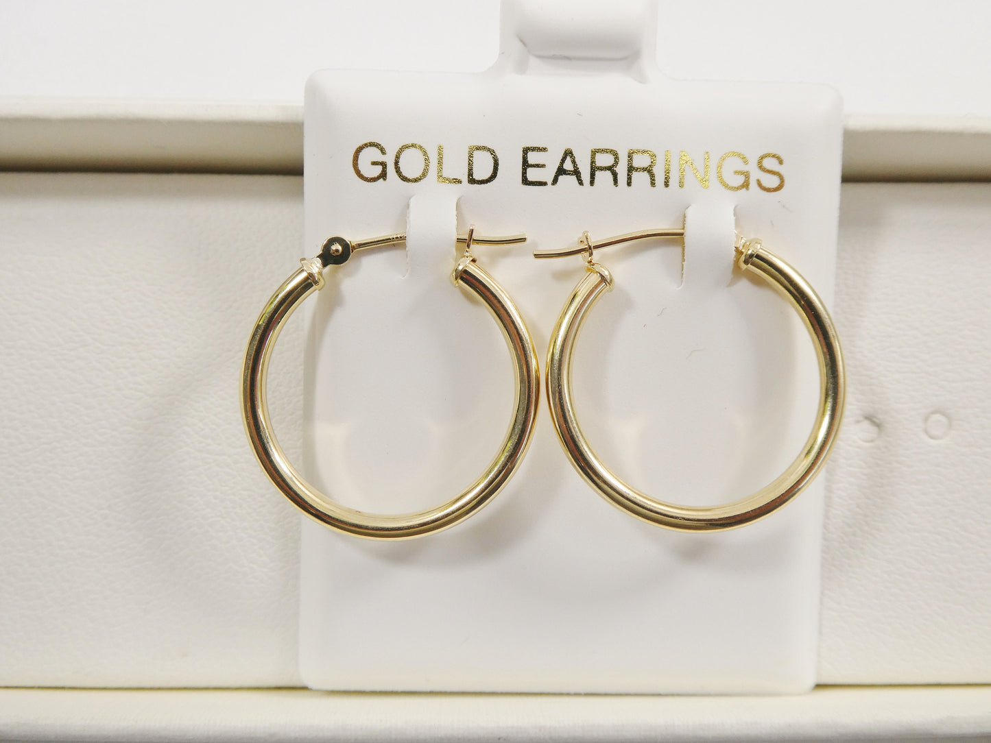 10k real solid yellow gold 2mm tube super polish hoop earrings