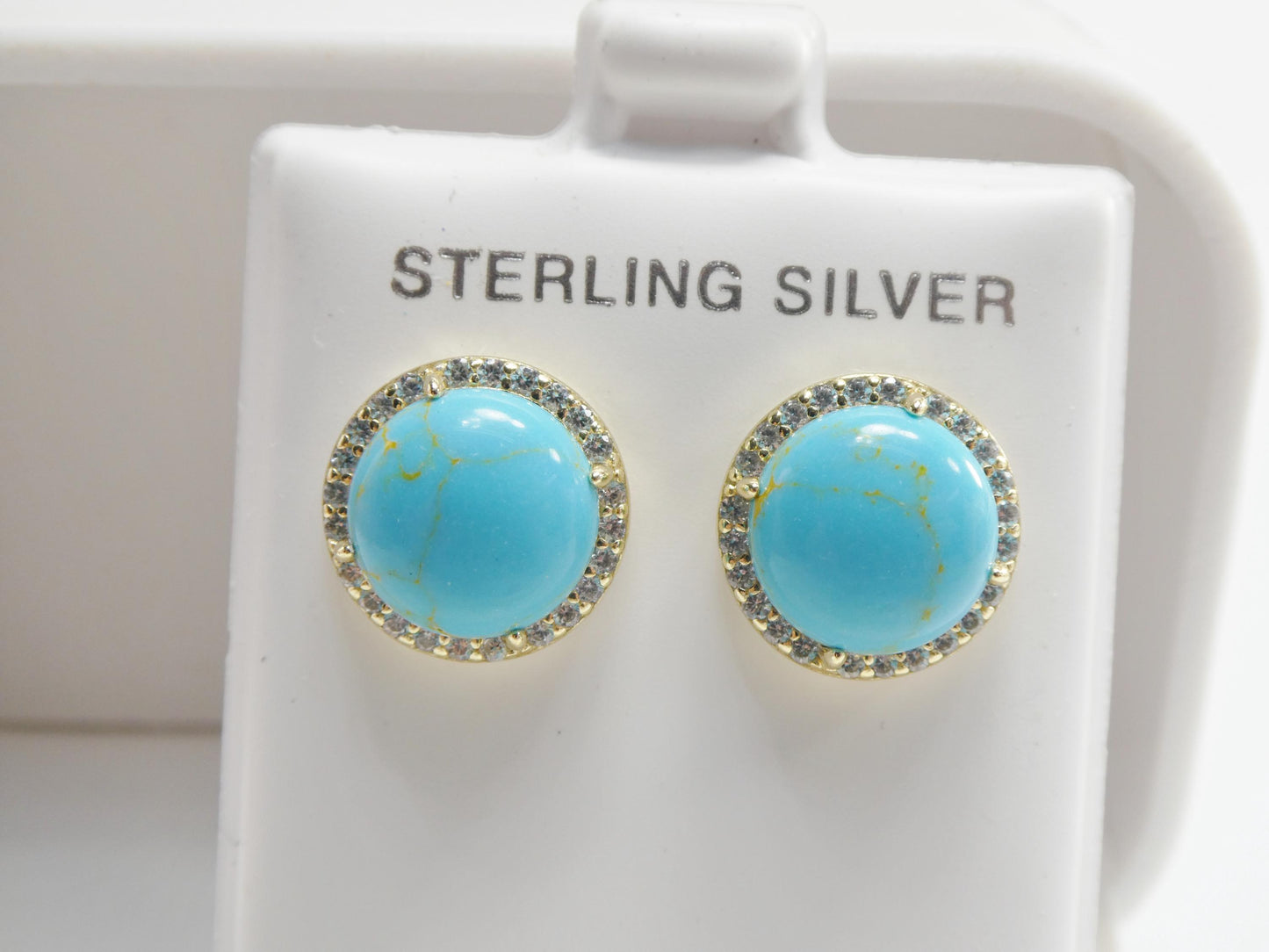 925 sterling silver gemstones stud earrings