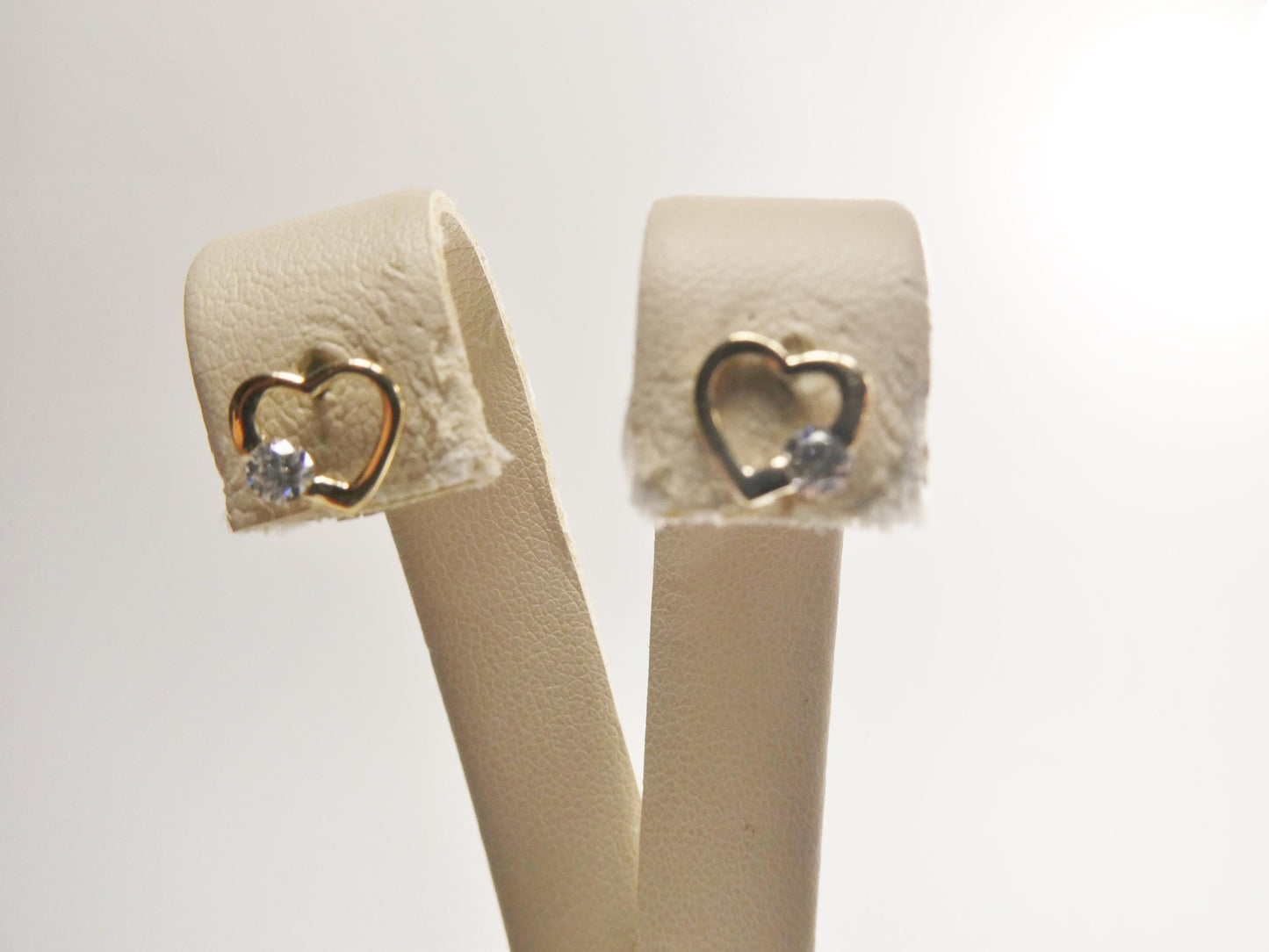 10k real solid gold heart push back earrings
