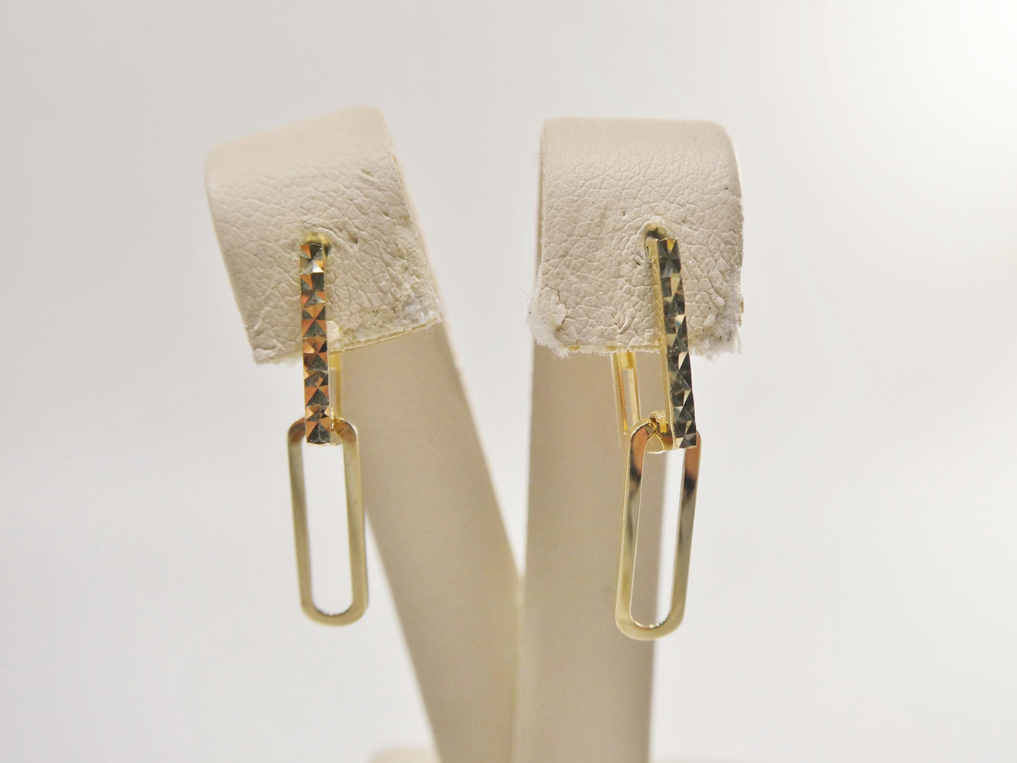 real 10k solid yellow gold designer hoop huggie earrings