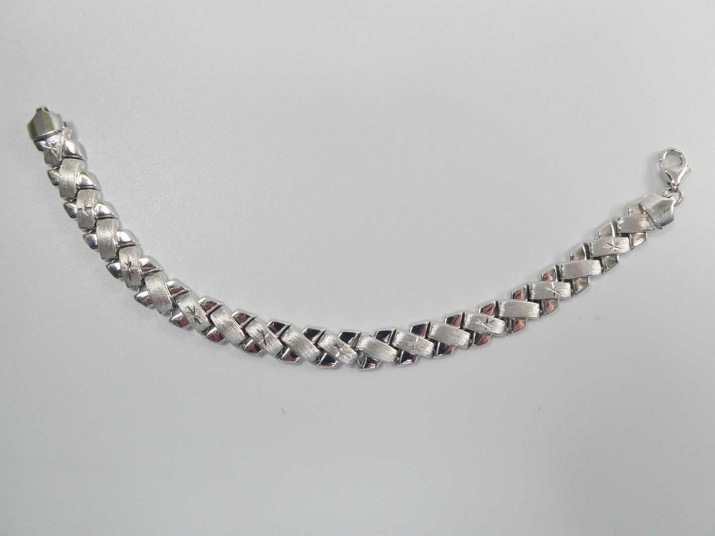 925 real sterling silver set necklace and bracelet stampato x style 14k white gold tone finish