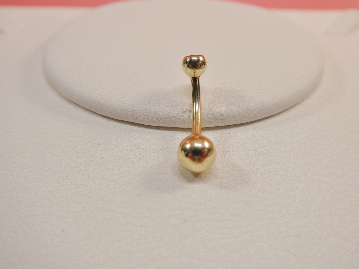14k real solid yellow gold high polish ball belly button ring piercing