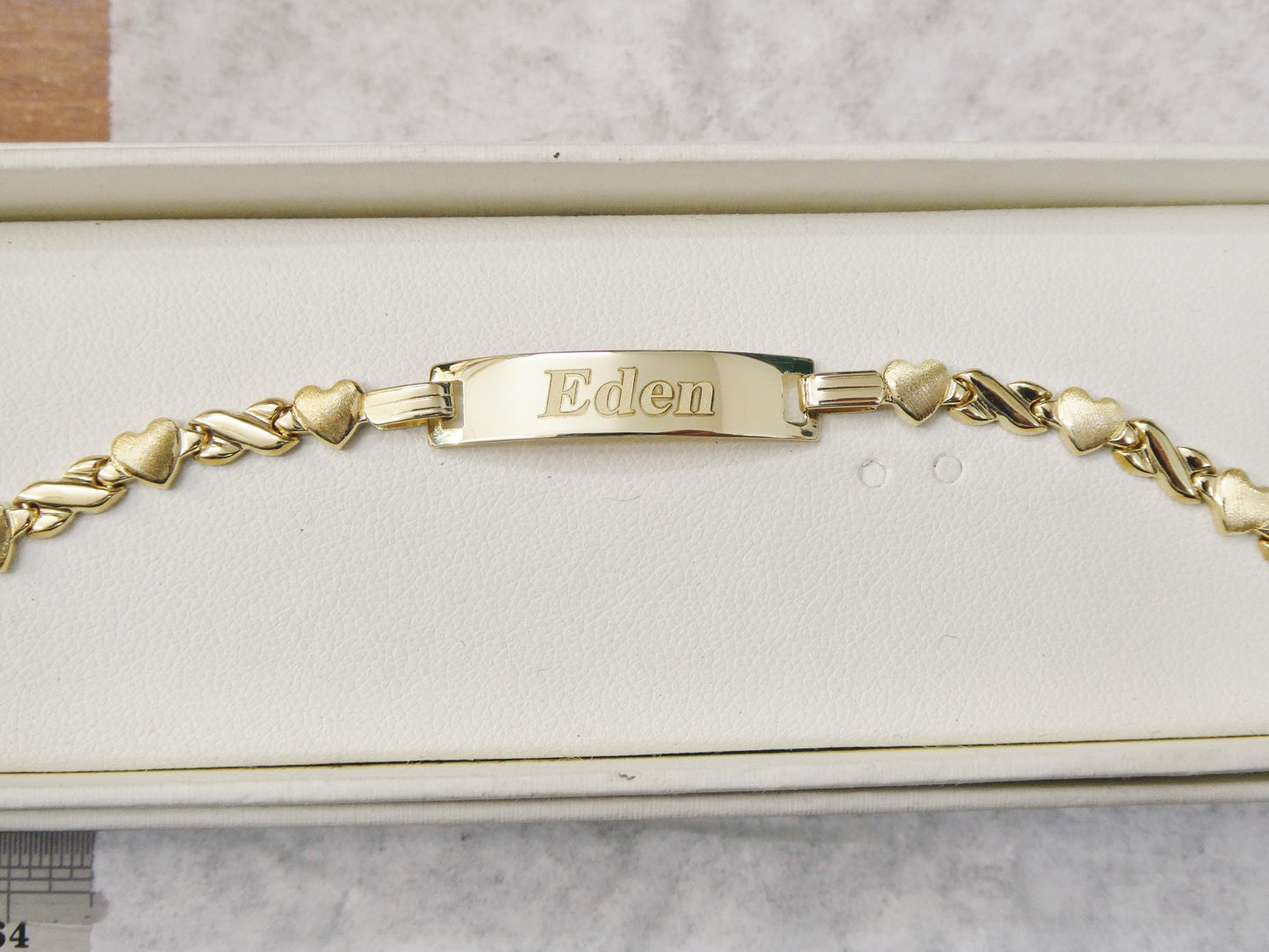 10k real solid yellow gold 6 inch baby id bracelet
