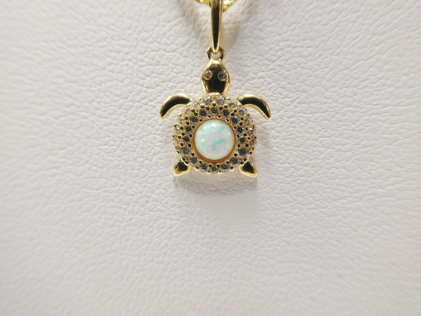 14k real solid yellow gold turtle pendent and rope necklace