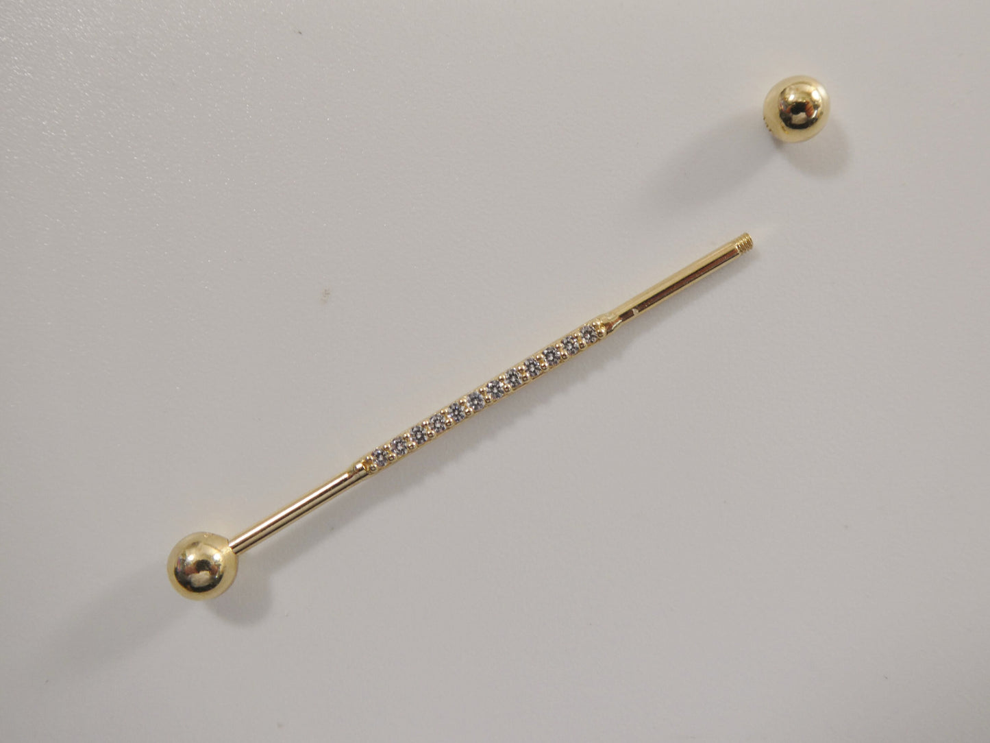 14k real solid yellow gold straight barbell belly button ring piercing
