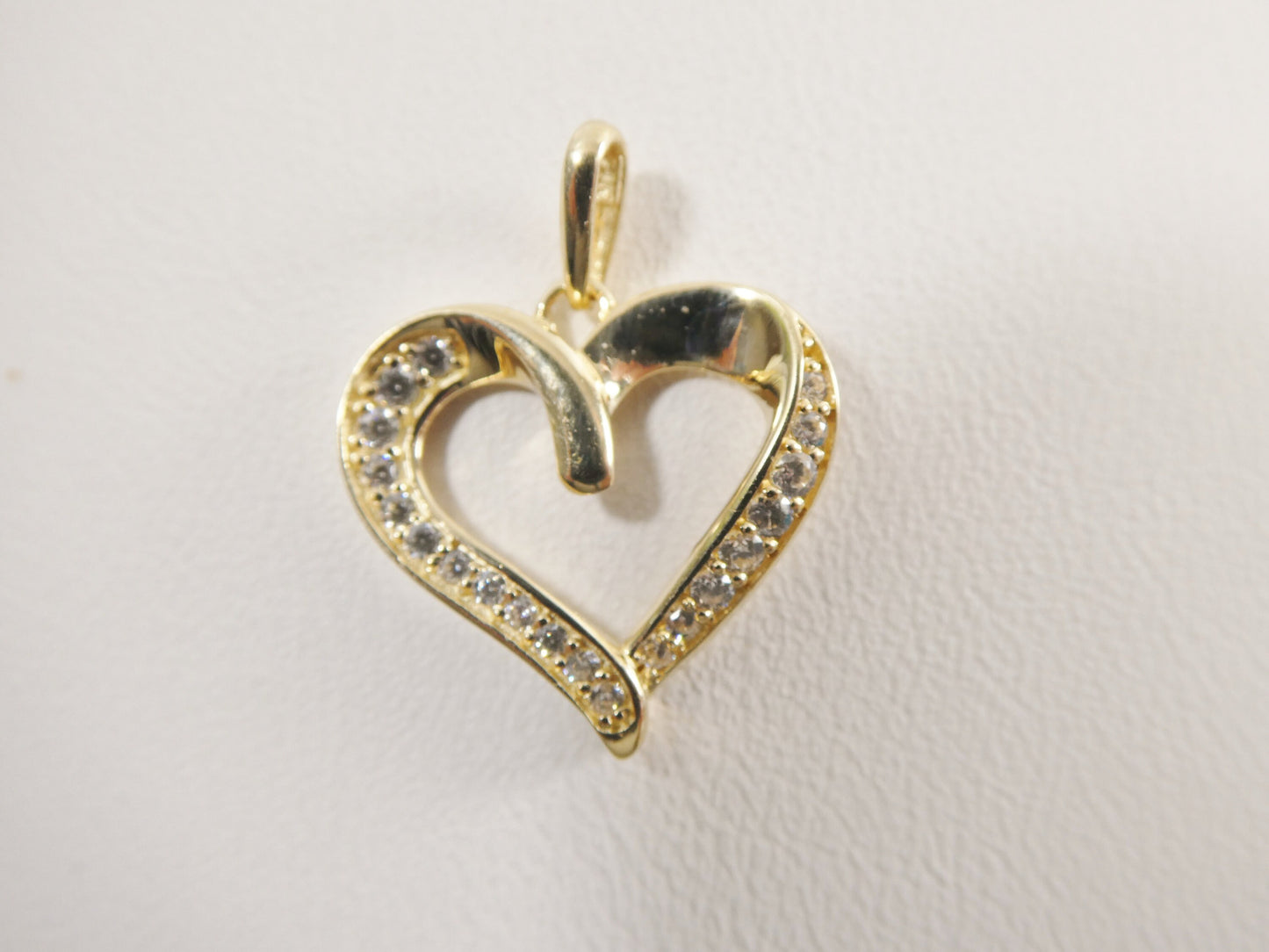 14k real solid yellow gold heart high polish charm pendent
