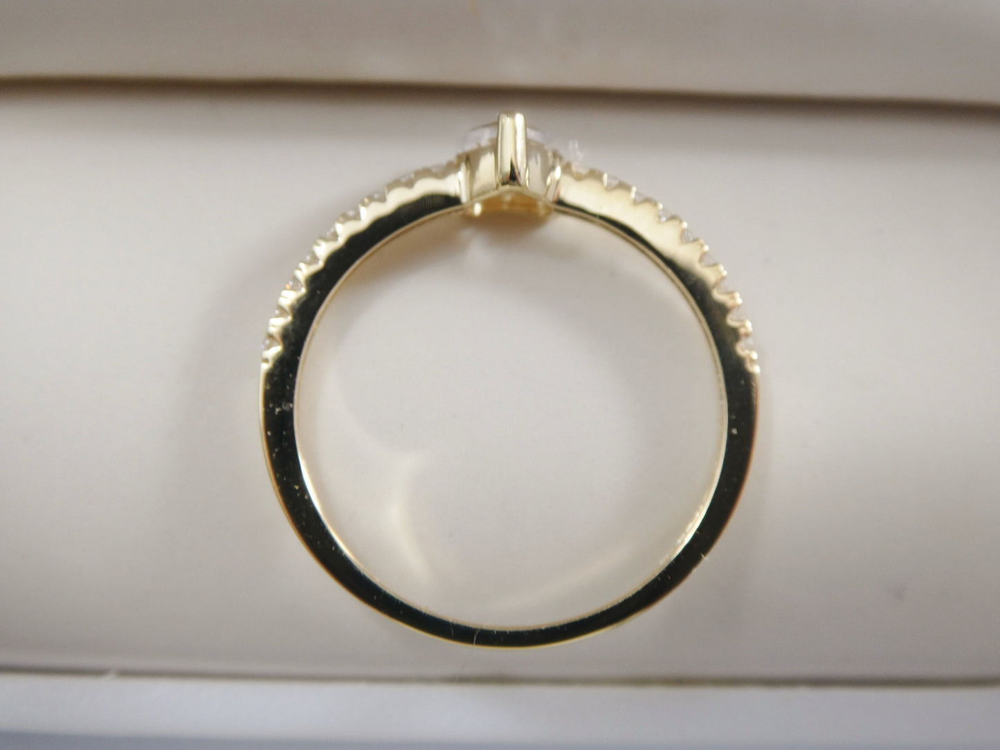 real 14k solid yellow gold women's classic micro pave setting pinky ring