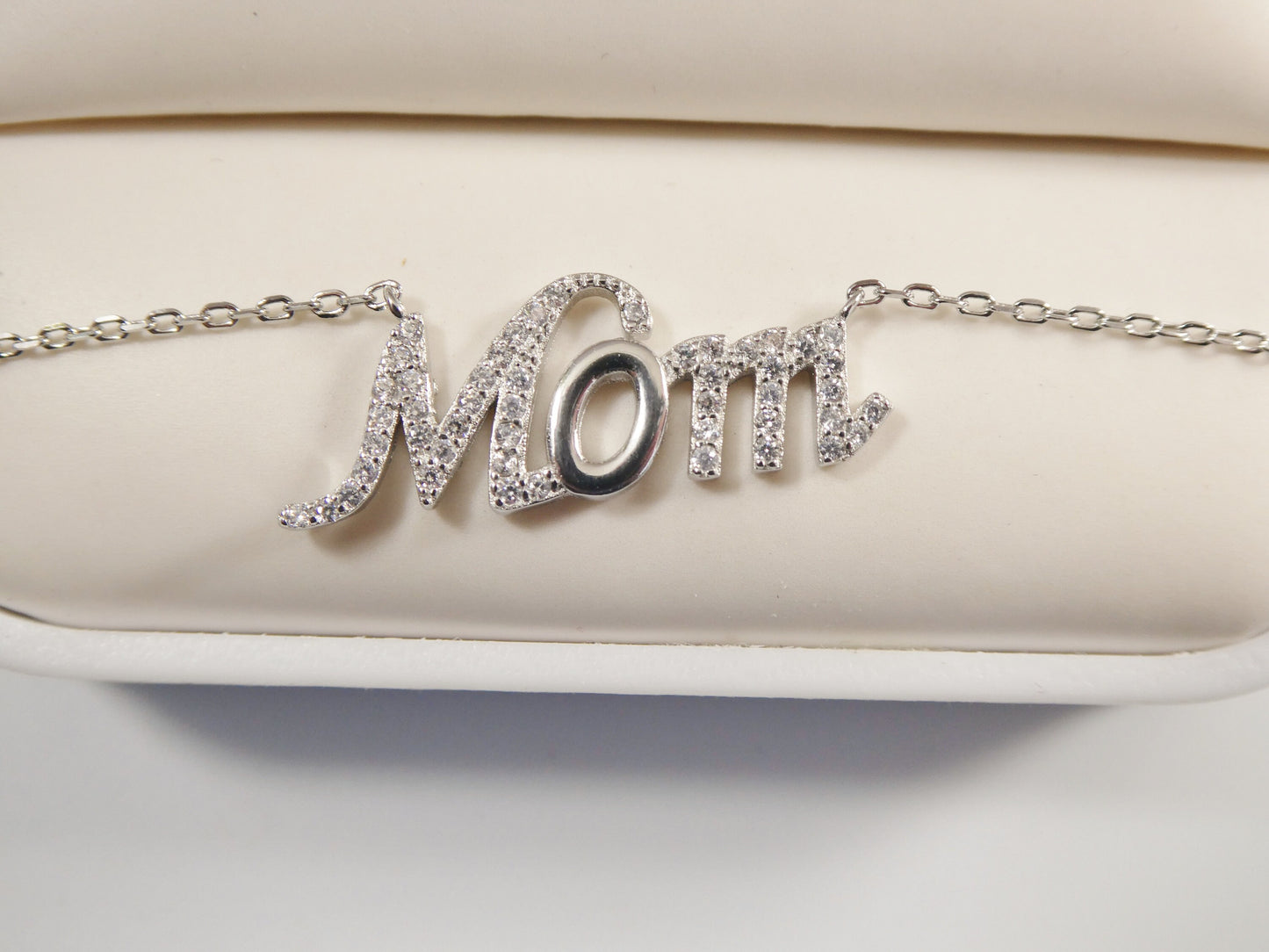 16 inch plus two inch extension real 925 sterling silver mom necklace