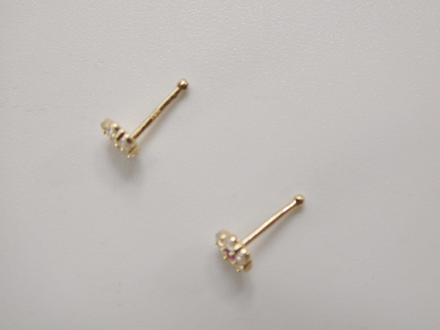 14k real solid yellow gold round flower stud nose ring