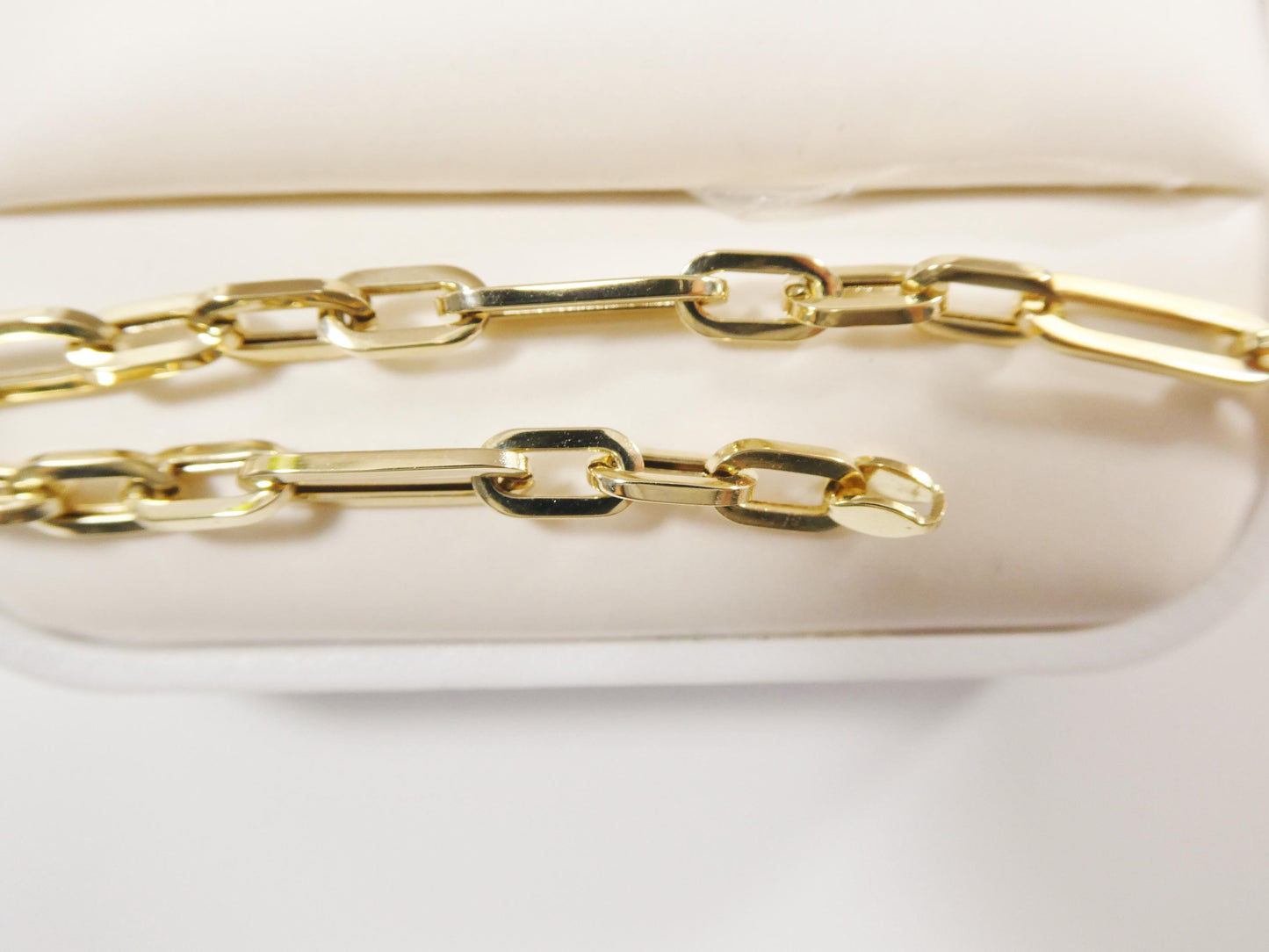 real 14k solid yellow gold design paperclip 6.5/ 7/ inch bracelet