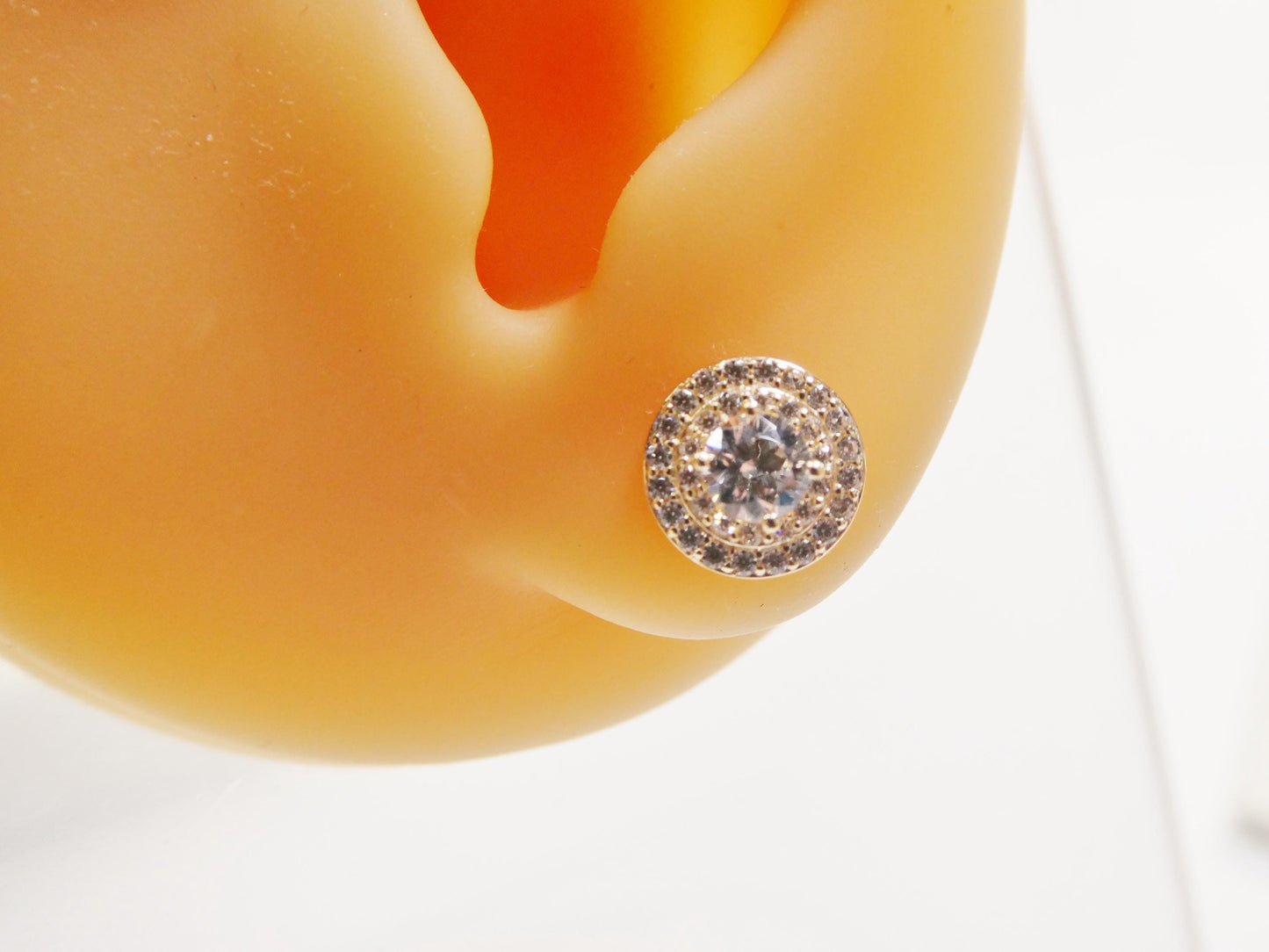 real 10k solid yellow gold round shape push post stud earrings