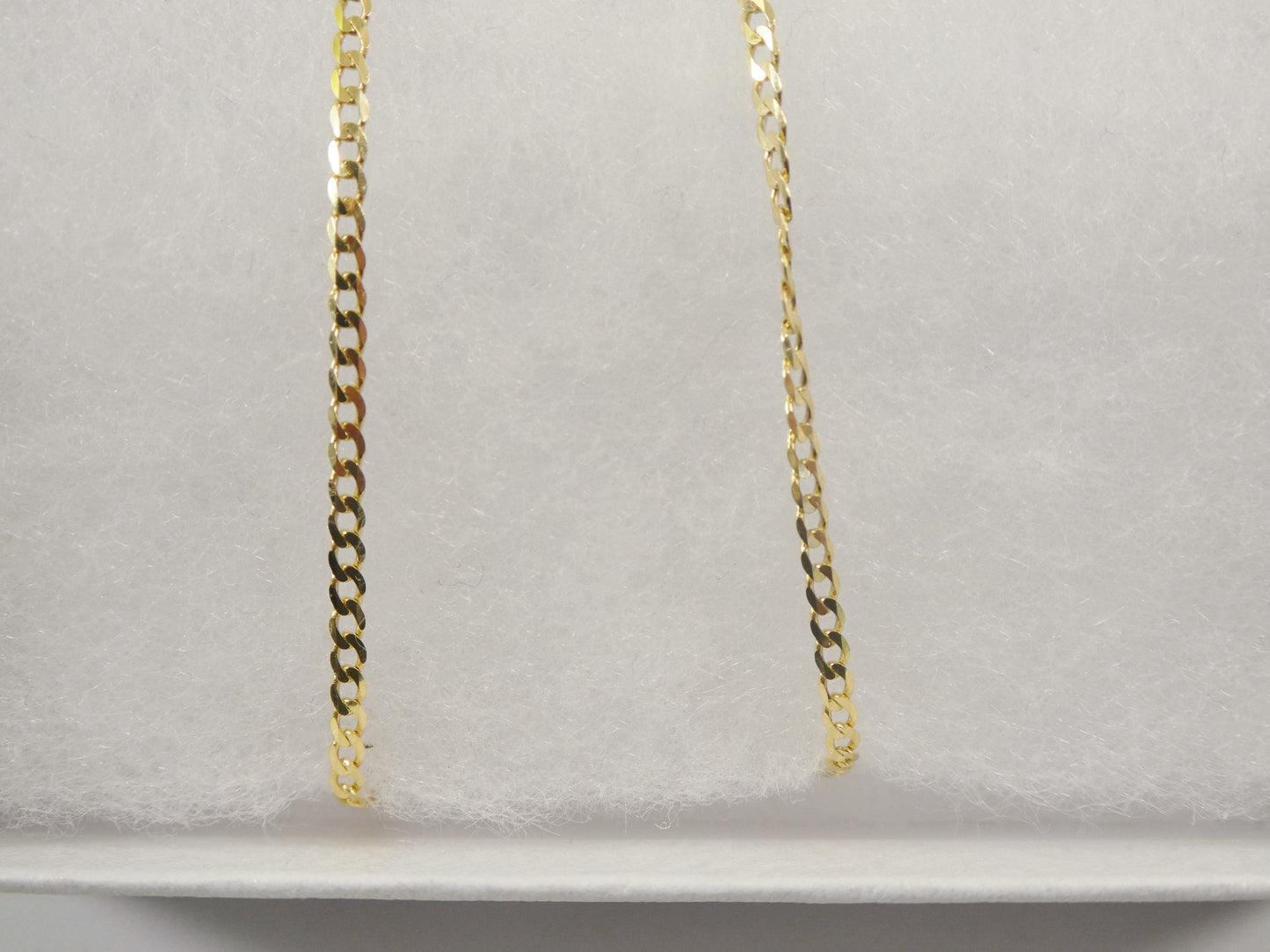 real 14k solid yellow gold 2mm flat curve baby chain