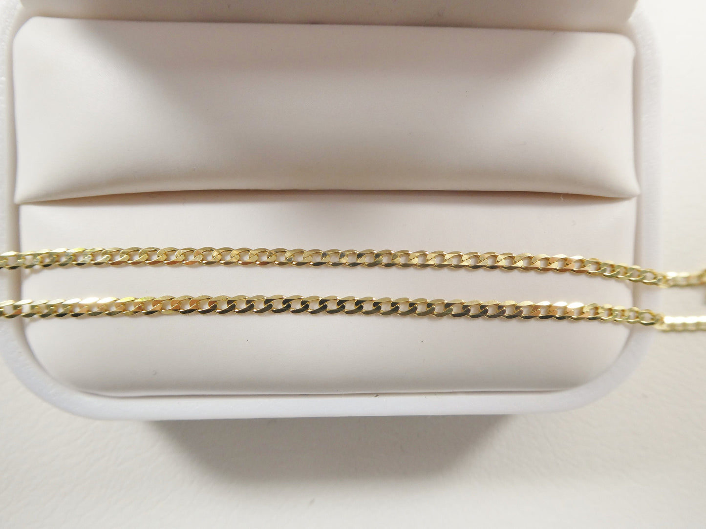 real 14k solid yellow gold 2mm flat curve baby chain