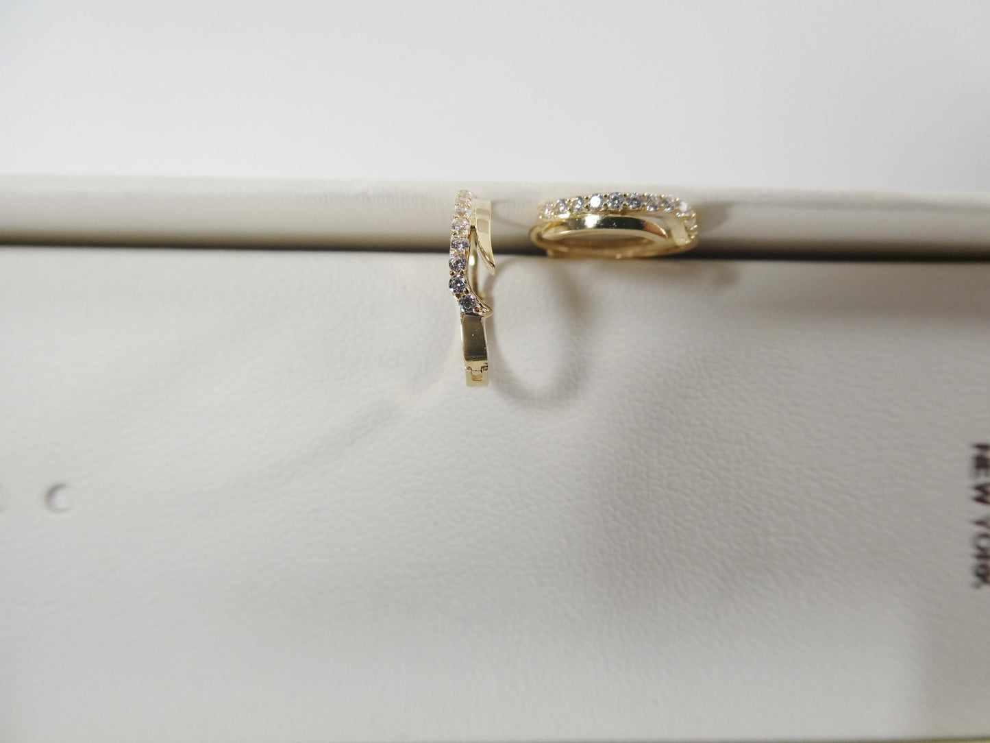 10k real yellow gold design huggies hinged hoop earring daith