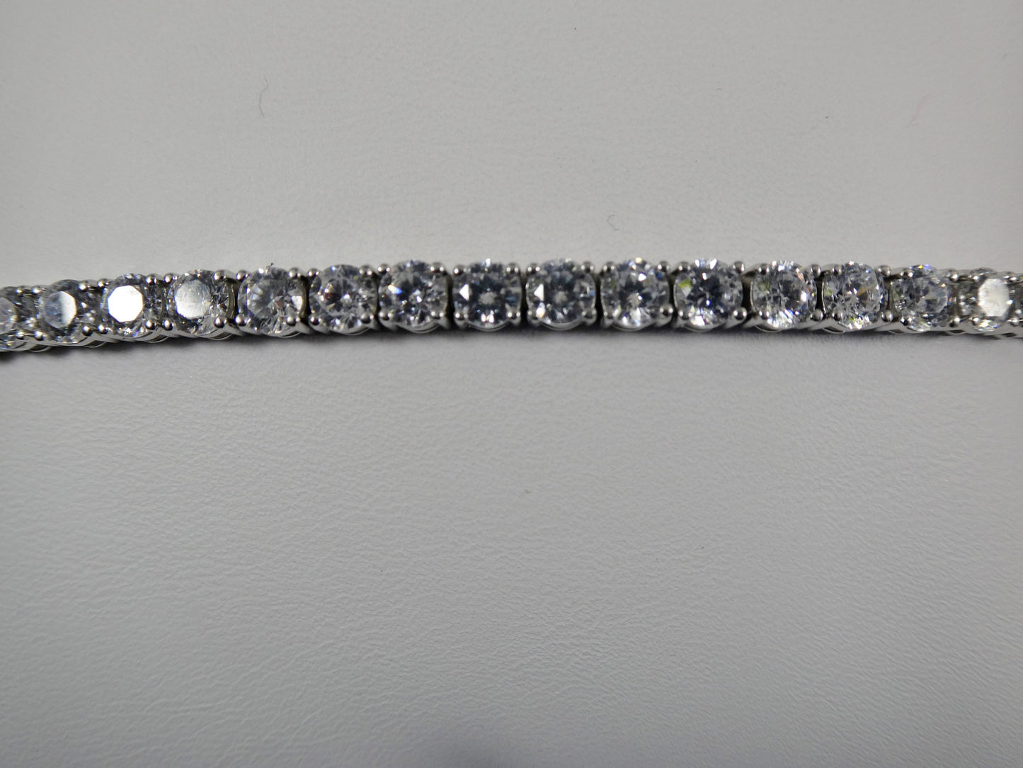 real 925 sterling silver tennis bracelet 3mm / 4mm / 5mm white gold finish