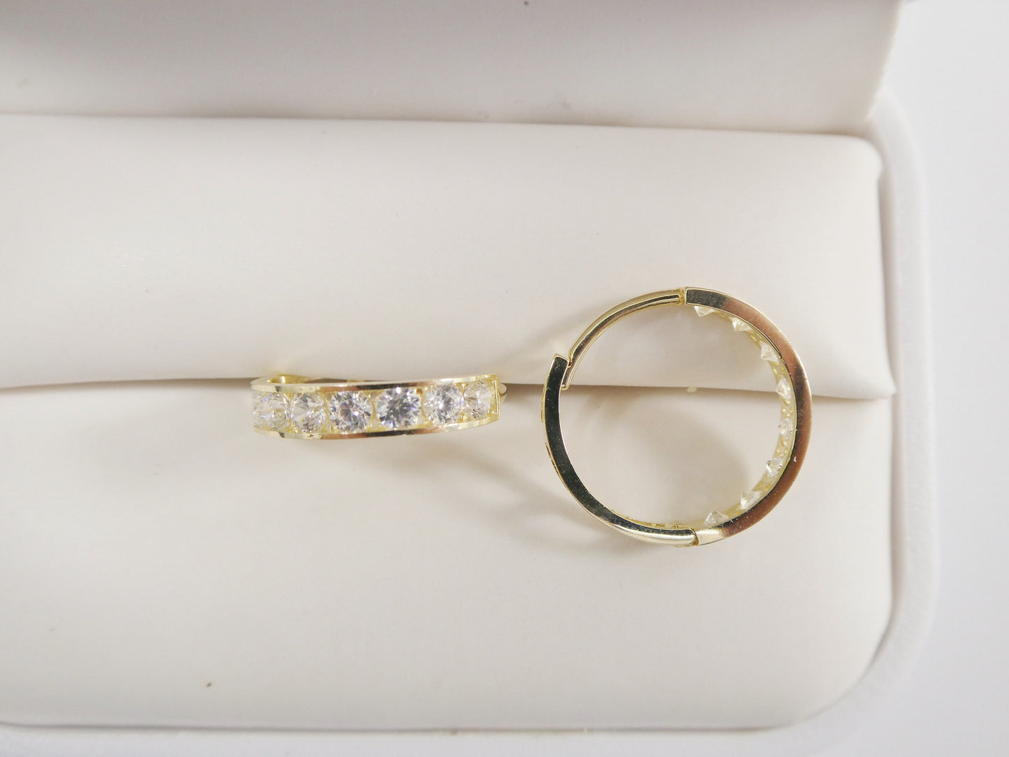 Real 10k Solid Yellow Gold Large Huggie 16mm Hoop Earrings