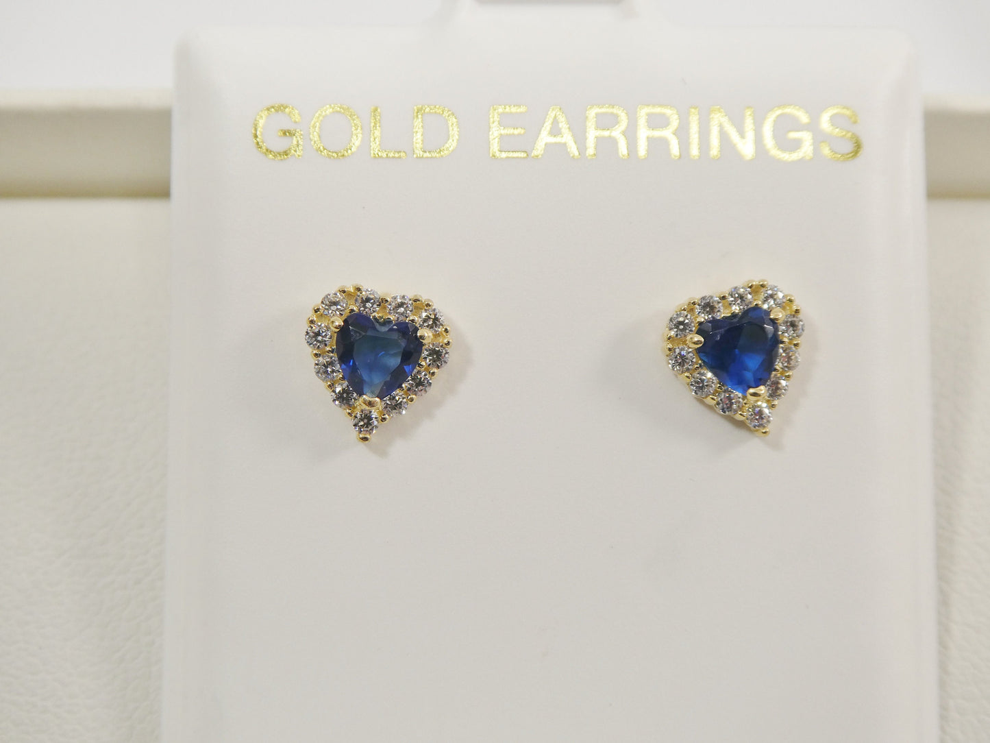 10k real solid yellow gold screw back children birth stone earrings heart shape
