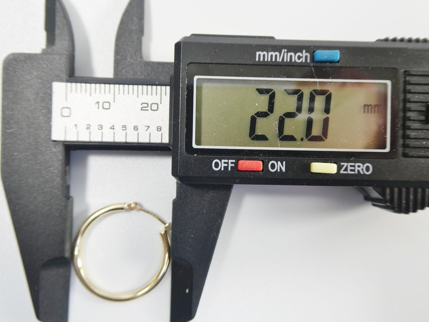 14K Solid Yellow Gold Hoop Earrings: High Polish, 22mm