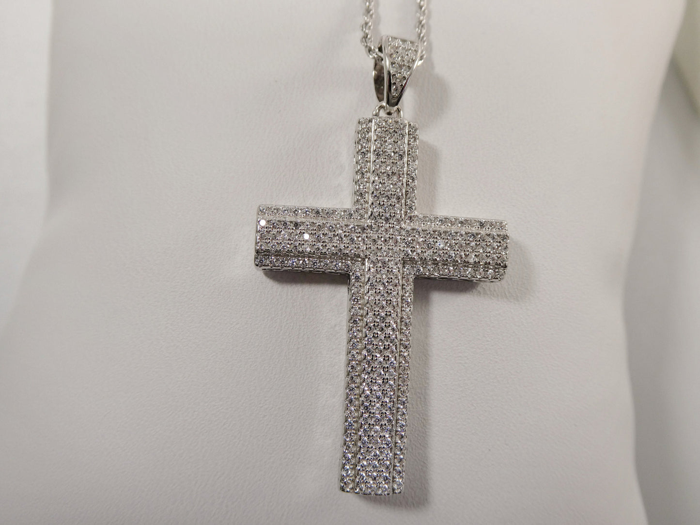 Sterling Silver Cross Pendant Necklace: 14k Gold or Silver, 18 inch