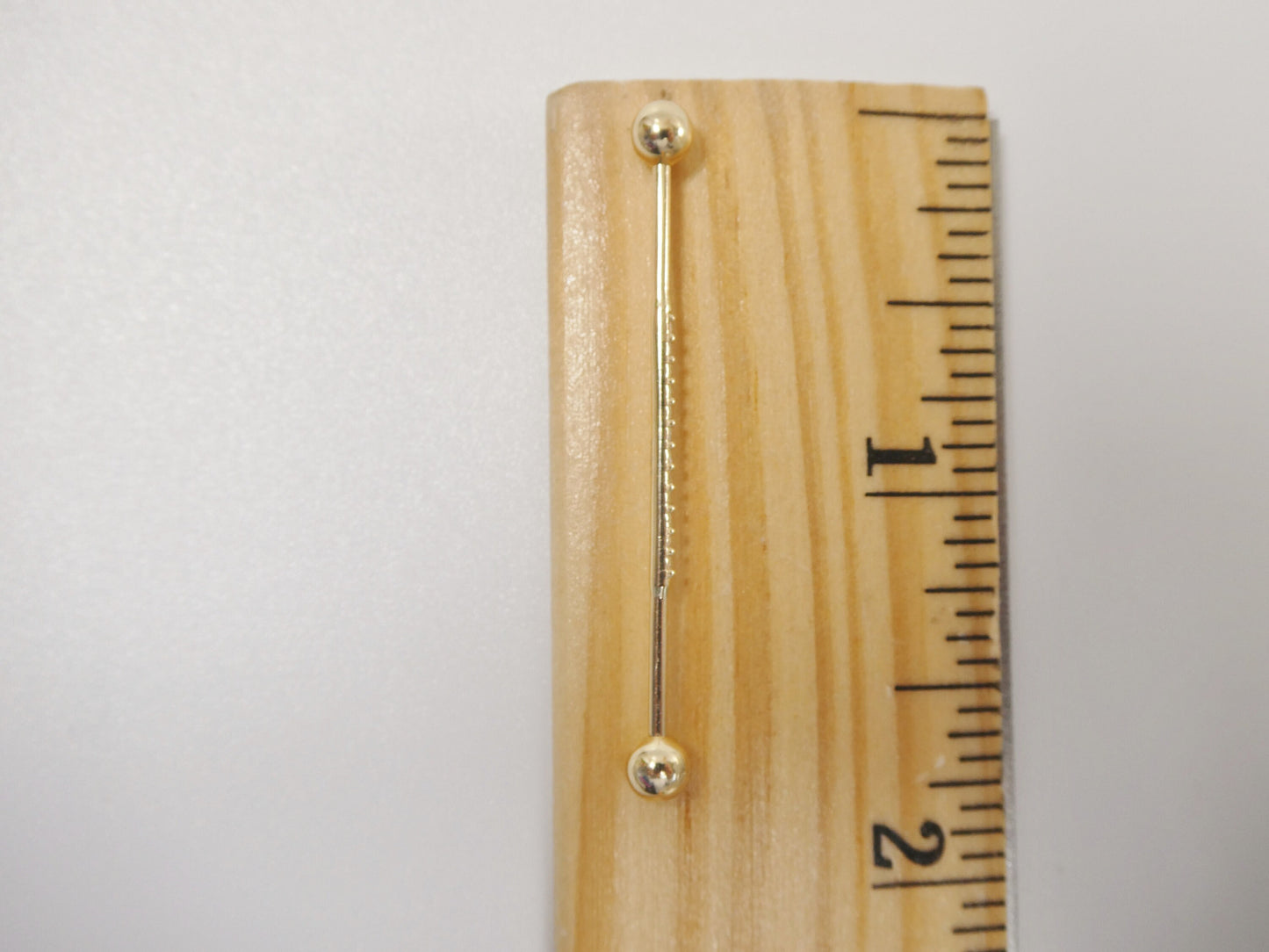 14k real solid yellow gold straight barbell belly button ring piercing