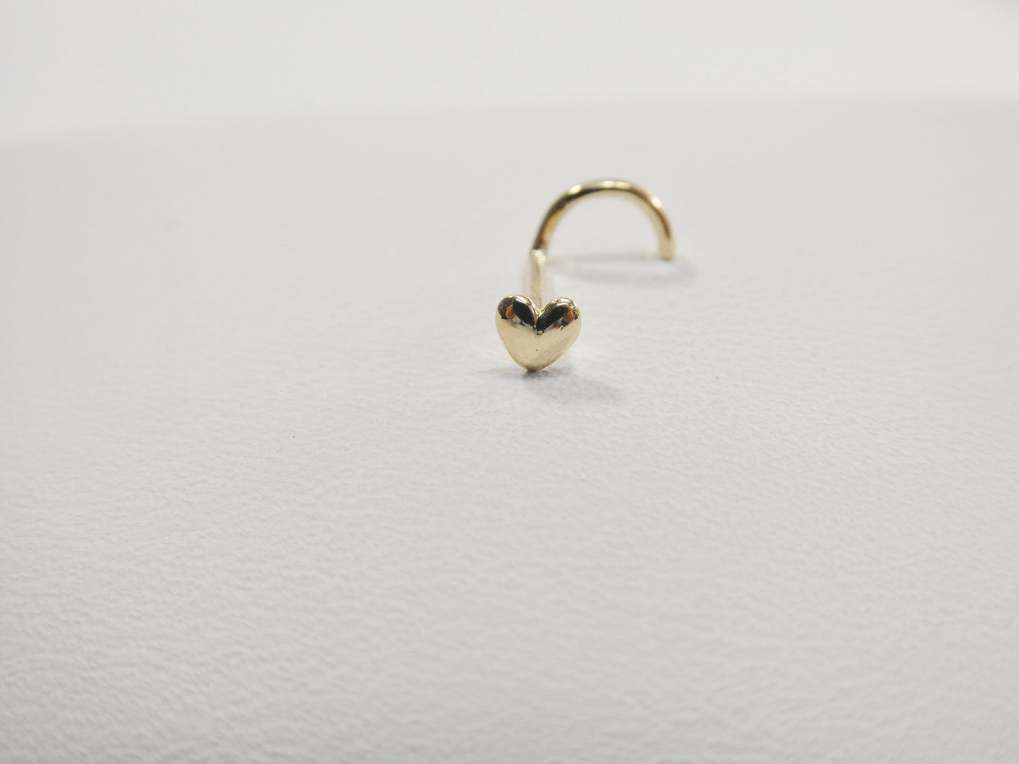 14k real solid yellow gold twist shape heart nose ring