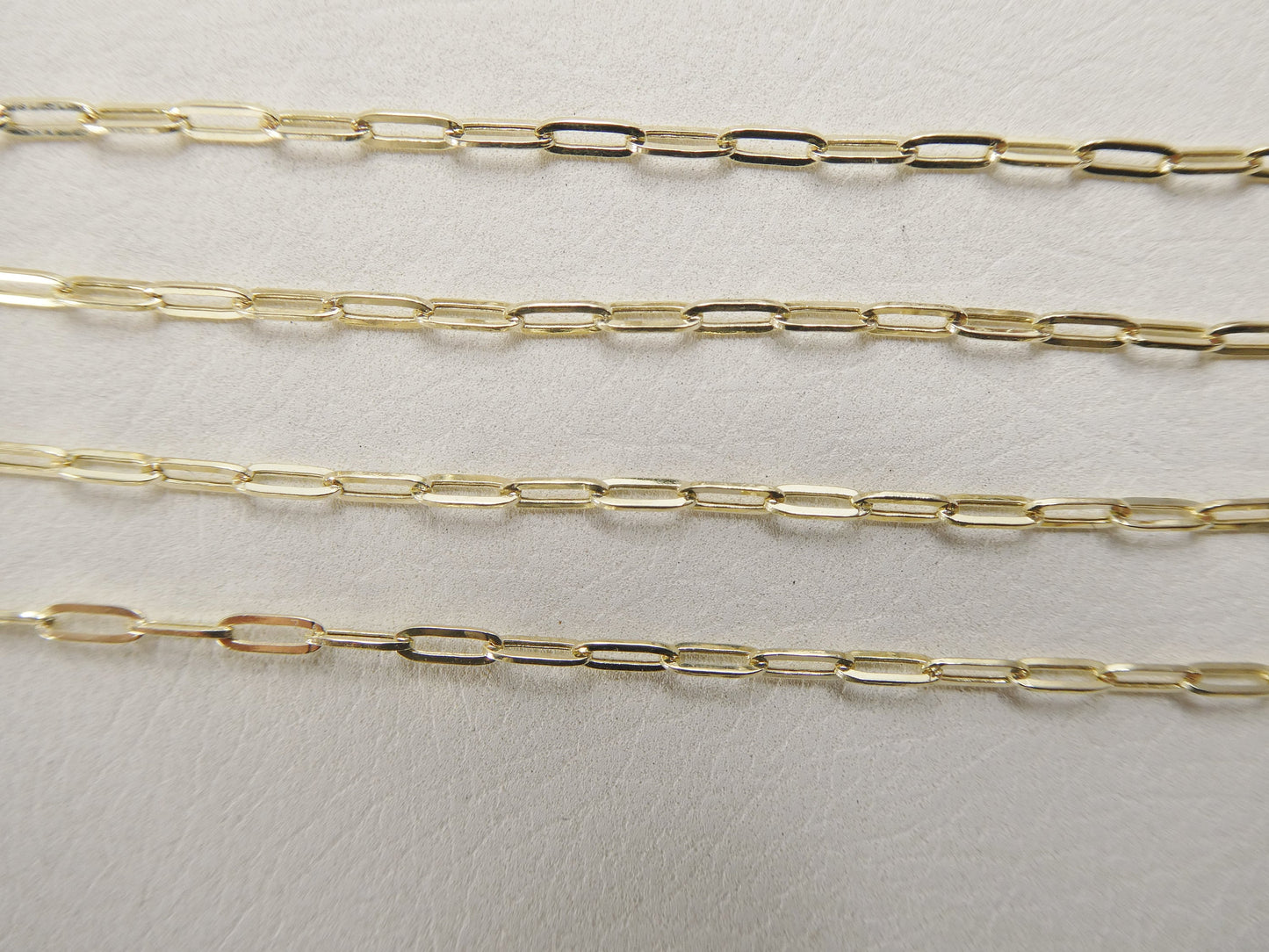 14k real solid yellow gold tiny small 2mm paperclip chain necklace