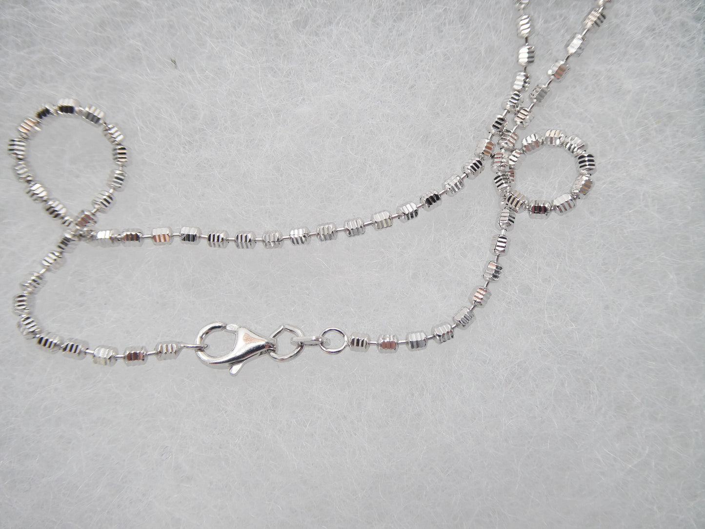 Real 925 sterling silver 10 inch bead anklet 14k white gold finish