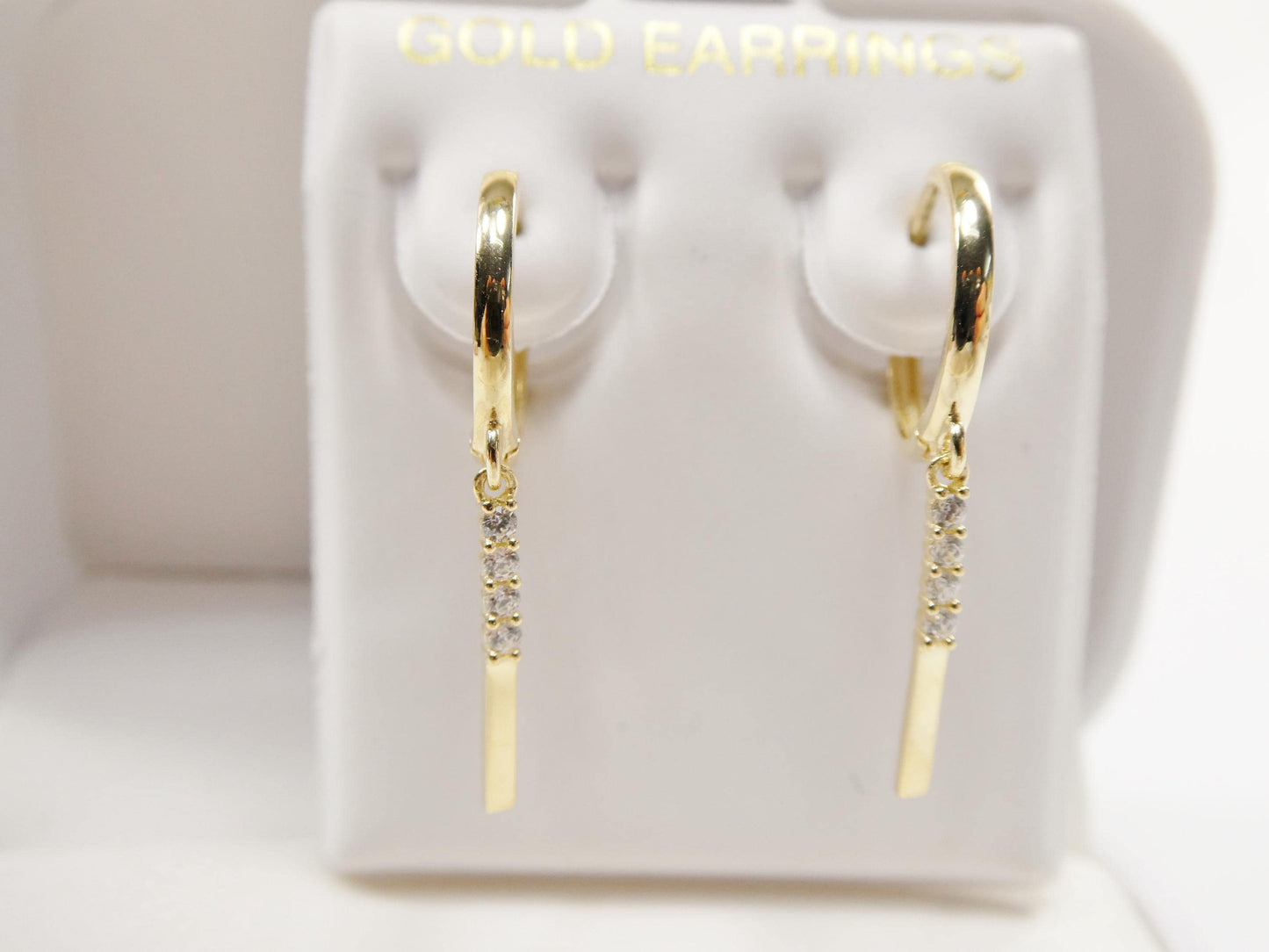 real 10k solid yellow gold designer teardrop hoop huggie earring
