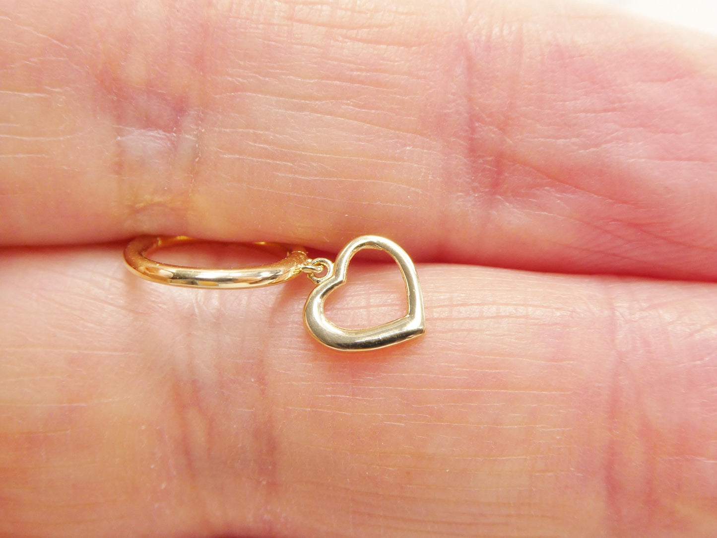 14k Real Solid Yellow Gold Seamless Clicker Cartilage Helix Hoop