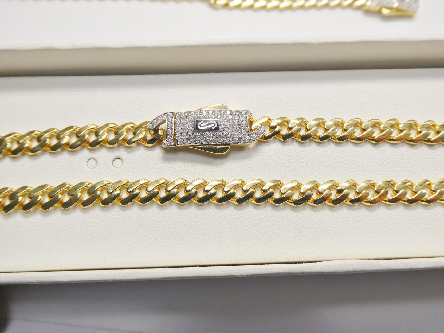 5mm Monaco Link Chain Necklace Bracelet Moissanite Real 925 Sterling Silver