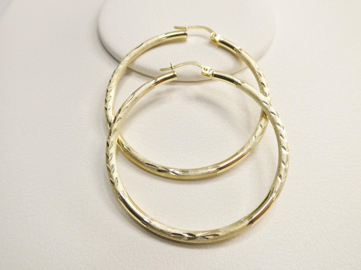10k Real Solid Yellow Gold Diamond Cut Goop 45mm Earrings