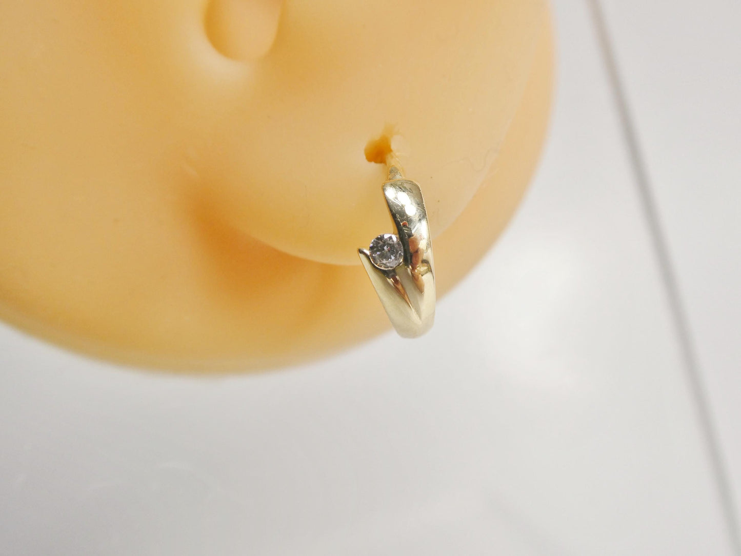 Real 10k Solid Yellow Gold Fancy Hoop Huggies Earrings