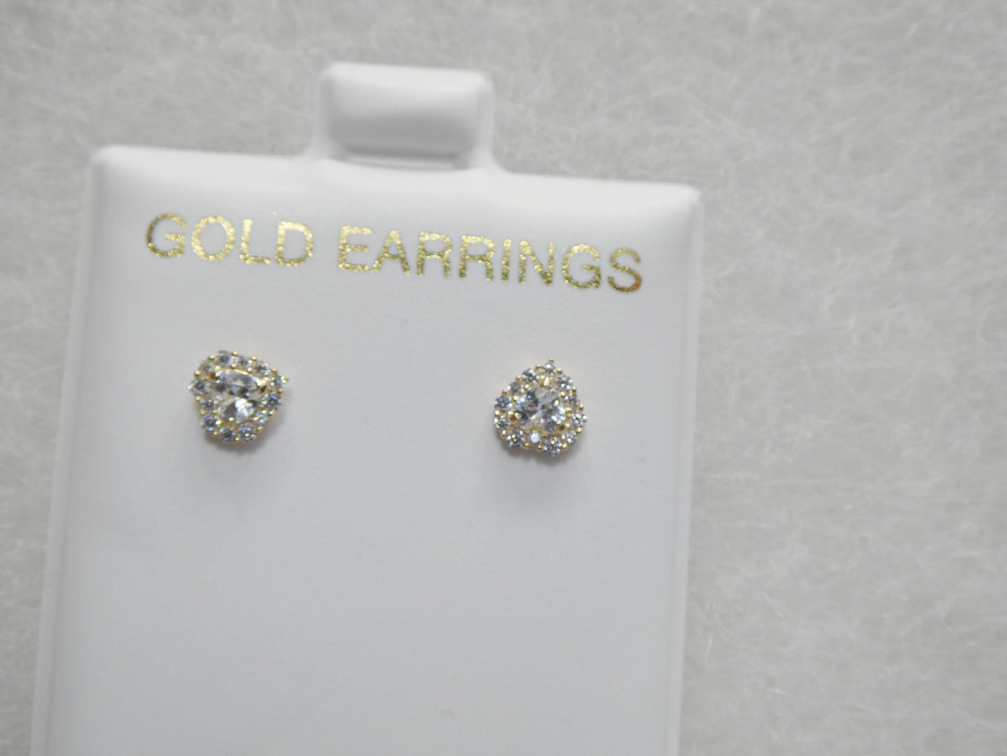 10k Real Solid Yellow Gold Heart Push Back Earrings
