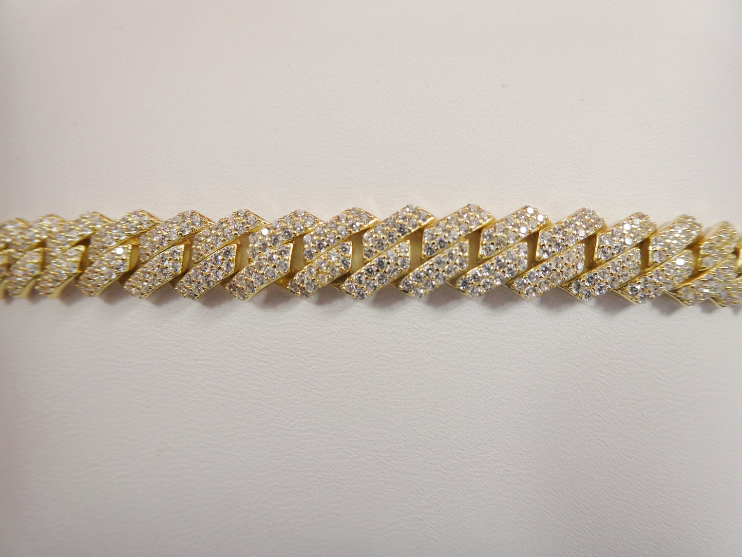 MEN LADIES 14k yellow gold color Monaco bracelet over real solid 925 sterling silver