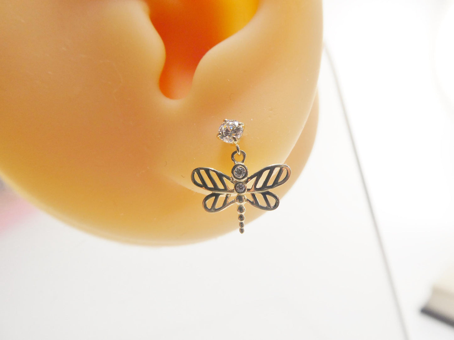 real 10k solid yellow gold butterfly push post earrings