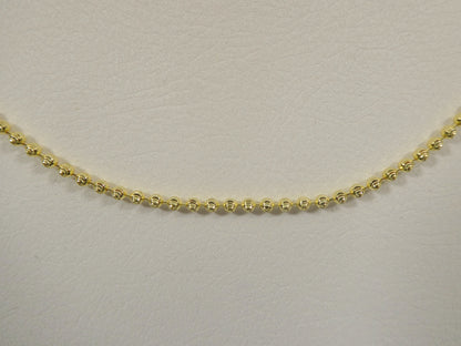 Real 2mm 925 Sterling Silver Moon Cut Chain 14k Yellow Gold Finish
