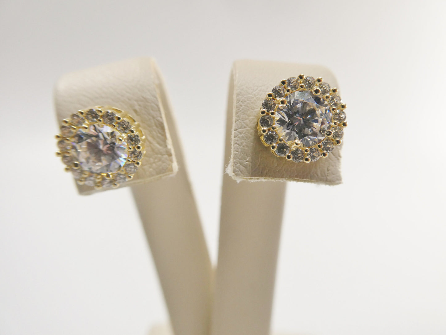 real 10k solid yellow gold screw back post large circle stud earrings