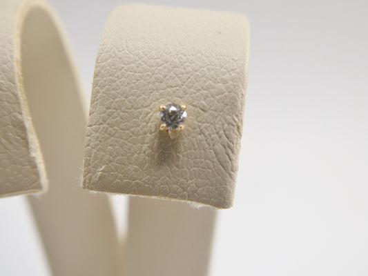 14k real solid yellow gold 2MM stud nose ring