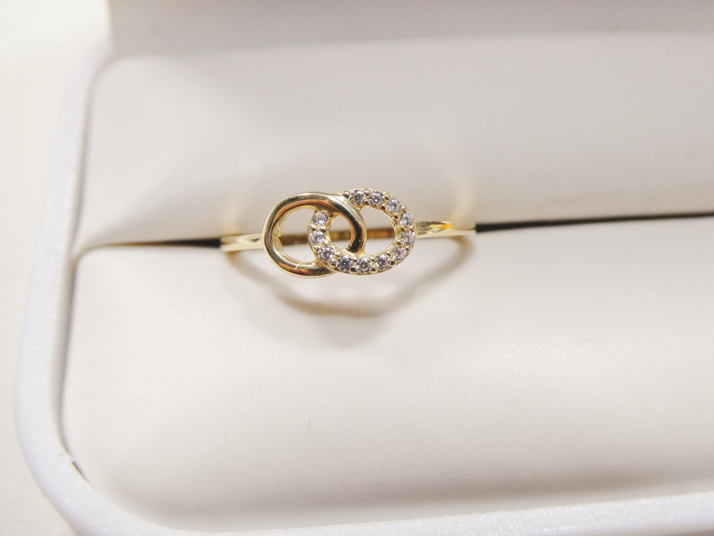 real 10k solid yellow gold women's classic micro pave setting ring