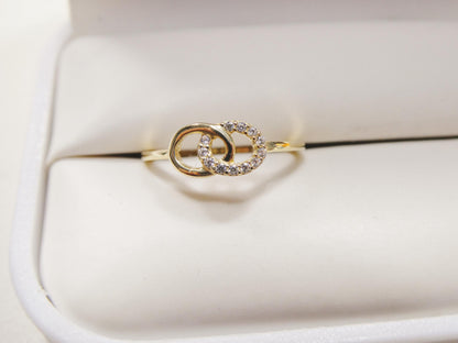 Real 10k Solid Yellow Gold Women's Classic Micro Pave Setting Ring