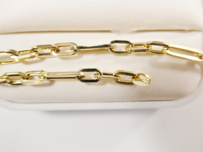 Real 14k Solid Yellow Gold Design Paperclip 6.5/ 7/ Inch Bracelet