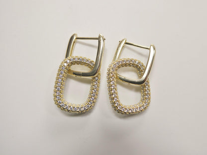 Real 925 Sterling Silver U-Shape Paperclip Earrings