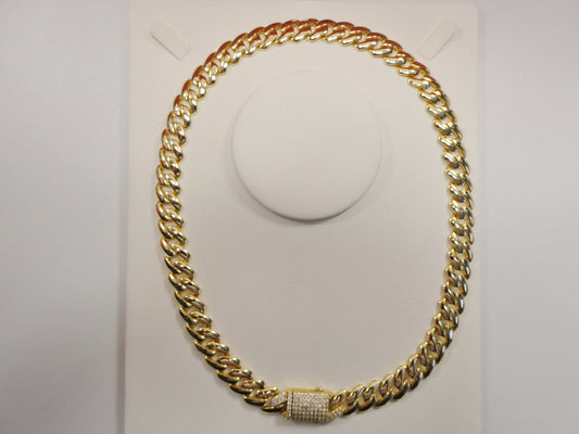 12MM real solid 925 sterling silver 14K yellow gold color Monaco bracelet