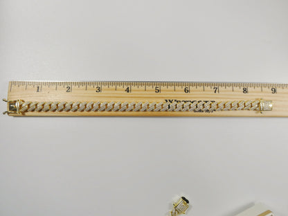 9mm 18k Yellow Gold Filled Monaco Bracelet Box Lock Clasp
